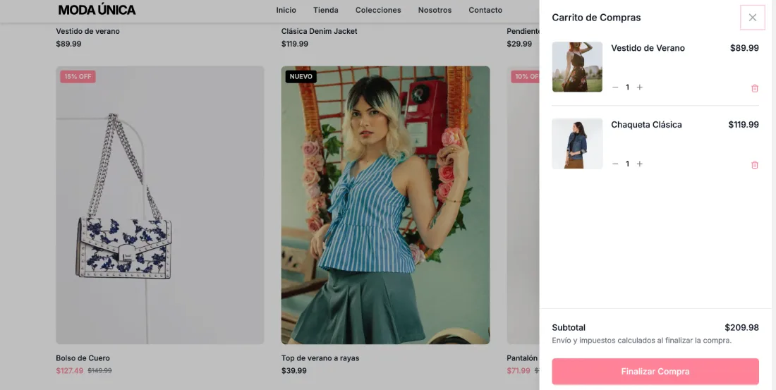 Moda Única clothing e-commerce store