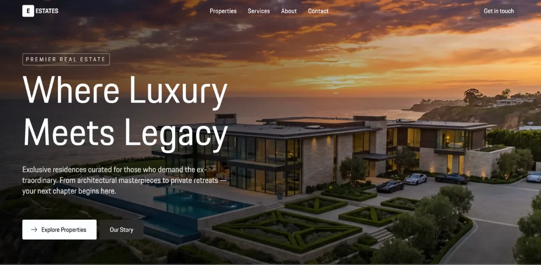Estates luxury real estate website